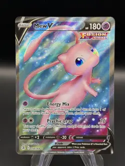 Pokemon TCG Swsh08: Fusion Strike Mew v Full Art Holo Ultra Rare Card 250/264 - Image 1