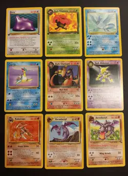 Pokemon Cards - Vintage Cards (9 Cards) Dark Charizard - Two 1st Editions + - Image 1