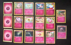 Pokemon Pink Fairy Cards TCG 17 Lot, Not In Print Anymore - Image 1