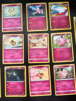 Pokemon Pink Fairy Cards TCG 17 Lot, Not In Print Anymore - Image 3