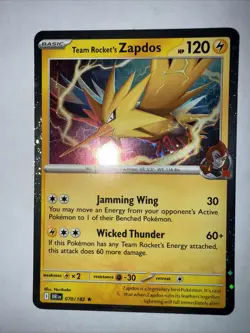 Team Rocket's Zapdos 070 2025 Pokemon Destined Rivals Cosmos Holo Promo Card - Image 1