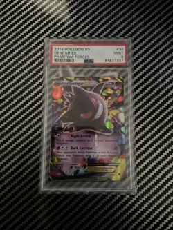 2014 POKEMON PHANTOM FORCES GENGAR EX #34 HOLO 34/119 PSA 9 MINT - Image 1