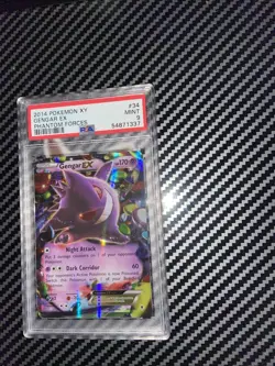2014 POKEMON PHANTOM FORCES GENGAR EX #34 HOLO 34/119 PSA 9 MINT - Image 2