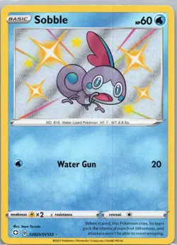 Pokemon TCG Sobble SV025/122 Shining Fates Shiny Vault Holo LP - Image 1