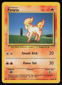 Pokemon Base Set #060/102 Ponyta Lightly played - Image 1