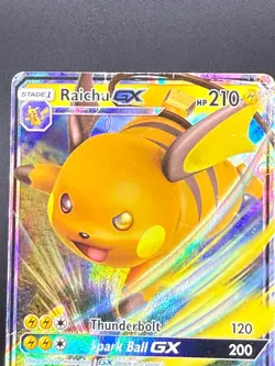 Raichu GX SM213 Pokemon TCG Sun & Moon Black Star Promos Moderately Played - Image 3
