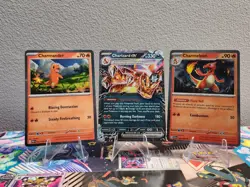 Pokemon Charizard Ex 196 Promo + Charmeleon 008 + Charmander 007 Cosmos Holos - Image 1