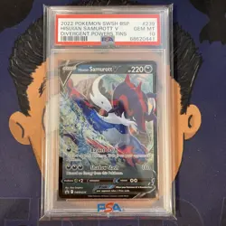 💎PSA 10 GEM MINT 2022 Pokemon Divergent Powers Tins HISUIAN SAMUROTT V #239 UR - Image 2