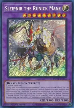 Yugioh! Sleipnir the Runick Mane - DUNE-EN035 - Secret Rare - 1st Edition Near M - Image 1