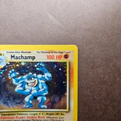 1st Edition Machamp 8/102 Pokemon Base Set Holo Rare Card - MP - First Ed - Image 3