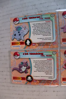 POKEMON TOPPS LOT #29 NIDORAN#32 NIDORAN #33 NIDORINO #34 NIDOKING CARDS NM - Image 5