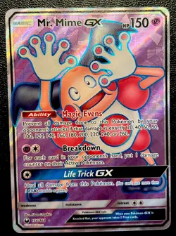 Mr. Mime GX 156/168 NM Ultra Rare Sun Moon Celestial Storm Pokemon Card! - Image 1