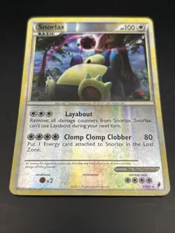 2011 Pokemon Snorlax #33/95 Call of Legends Reverse Holo Rare Card - Image 3