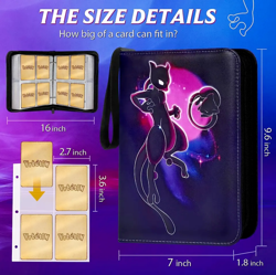 Mewtwo Pokemon Inspired Card Binder Album Collection Pocket 400 Trading CardCase - Image 1