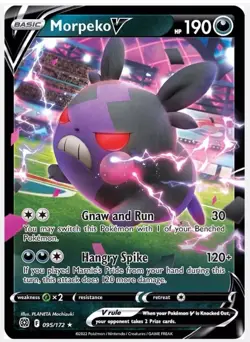 Morpeko V 095/172 Brilliant Stars Ultra Rare Holo Pokemon TCG Card NM Foil - Image 1