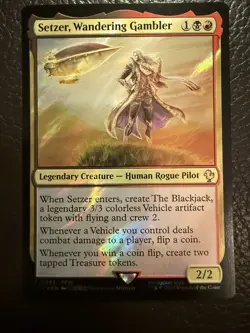 Mtg FIC Final Fantasy - Setzer, Wandering Gambler -NM SURGE FOIL - Image 1