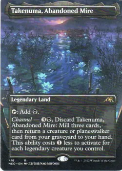 MTG: Kamigawa: Neon Dynasty: Borderless Takenuma, Abandoned Mire: LP Condition - Image 1