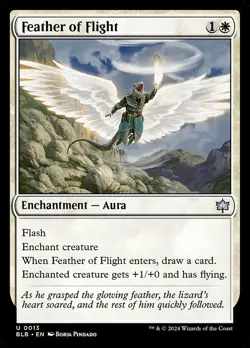 x4 NM (Playset) Feather of Flight, MTG, Bloomburrow, Magic the Gathering, 13 - Image 1