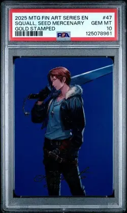 Squall, SeeD Mercenary - MTG Art Series: FINAL FANTASY Gold Signature - PSA 10 - Image 1