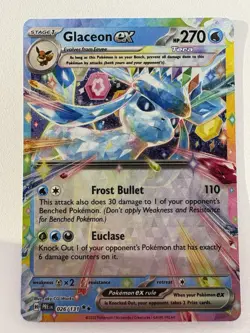 Pokemon TCG SV-Prismatic Evolutions Glaceon EX #26/131 Double Rare - Image 1