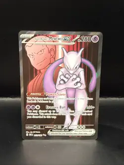 Pokemon Team Rocket's Mewtwo ex - 213/182 Full Art Destined Rivals NM Near Mint - Image 3