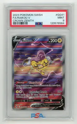Pokemon TCG - Raikou V GG41/GG70 - Crown Zenith - PSA 9 - Image 1