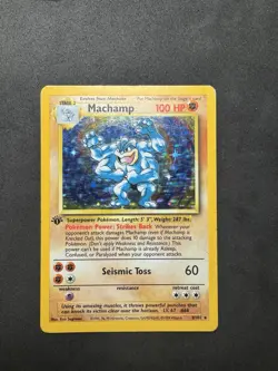 Pokemon TCG Machamp Holo 1st Edition Base Set #8/102 Holo Rare - Image 1