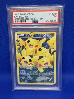 Pokemon 2016 XY Generations Radiant Collection RC29 Full Art Pikachu PSA 7 - Image 1