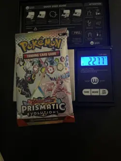 22.77g VERY HEAVY Prismatic Evolutions Pokemon Sealed Booster Pack New - Image 1