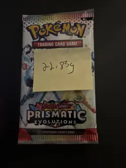 22.83g VERY HEAVY Prismatic Evolutions Pokemon Sealed Booster Pack New - Image 4
