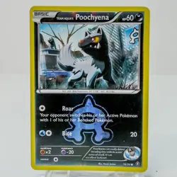Team Aqua’s Poochyena 16/34 Reverse Holo Pokemon TCG Double Crisis MP - Image 1
