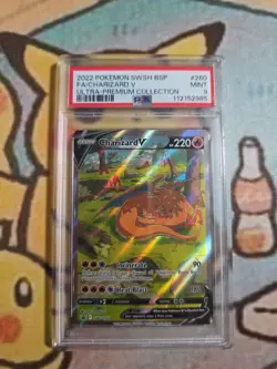 PSA 9 MINT Charizard V SWSH260 FULL ART HOLO PROMO Pokemon Card - Image 1