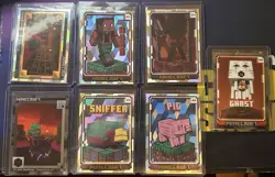 Panini x7 Cards Minecraft TCG Foil Pig Noor Ghast Sniffer Skeleton Obsidian - Image 1