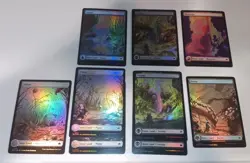 9x Bloomburrow Full Art Foil Land Cards Lot - Image 1
