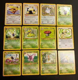 Pokemon Cards - Vintage Lot (12 Cards) Snorlax 27/64 - One 1st Edition + - Image 1