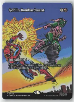 MTG - Goblin Bombardment (Borderless) M Marvel Universe Eternal-Legal 23 NM FOIL - Image 1