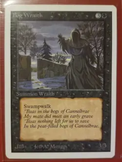 MTG Magic the Gathering Bog Wraith Unlimited NM - Image 1