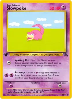 Slowpoke 55/62 - Fossil - WOTC - Common - Pokemon TCG - LP - Image 1