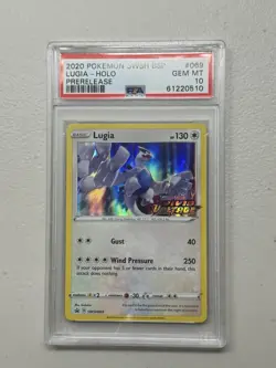 2020 POKEMON SWSH BLACK STAR PROMO PRERELEASE #069 LUGIA-HOLO PSA 10 - Image 1