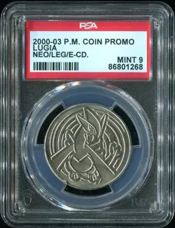 Lugia Metal Coin PSA 9 Pokemon Neo 2000-2003 Deck Promo No Copyright Year - Image 1