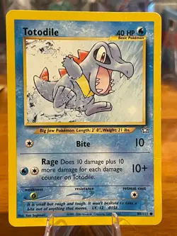 2000 Pokemon Neo Genesis Unlimited Totodile 80/111 Common Basic MP - Image 1