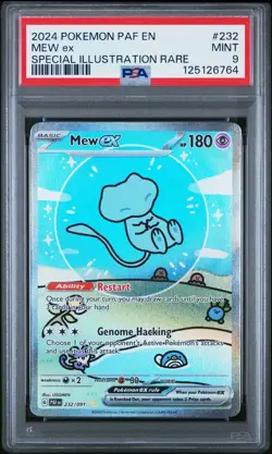 2024 Pokemon Paldean Fates Bubble Mew EX #232 Special Illustration Rare PSA 9 - Image 1