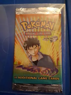 Pokemon TCG Gym Heroes Brock Art Factory Sealed Booster Pack 1999 - Image 1