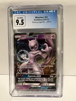 2017 Pokemon Mewtwo GX 39/73 Full Art Shining Legends - CGC 9.5 GEM MINT - Image 1