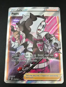 Piers FULL ART ULTRA RARE 187/189 Pokemon SM Darkness Ablaze Holo NM 2020 - Image 1