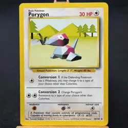 Porygon - 39/102 - Base Set - Unlimited - Uncommon - Pokemon - WOTC - Played - Image 1