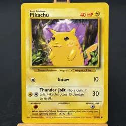 Pikachu - 58/102 - Base Set - Unlimited - Common - Pokemon TCG - WOTC - Played - Image 1