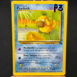 Psyduck - 53/62 - Fossil Set - Unlimited - Common - Pokemon - WOTC - Played - Image 3