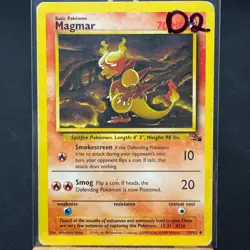 Magmar - 39/62 - Fossil Set - Unlimited - Uncommon - Pokemon - WOTC - Damaged - Image 3