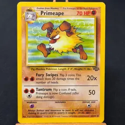 Primeape - 43/64 - Jungle Set - Unlimited - Uncommon - Pokemon - WOTC - Played - Image 1
